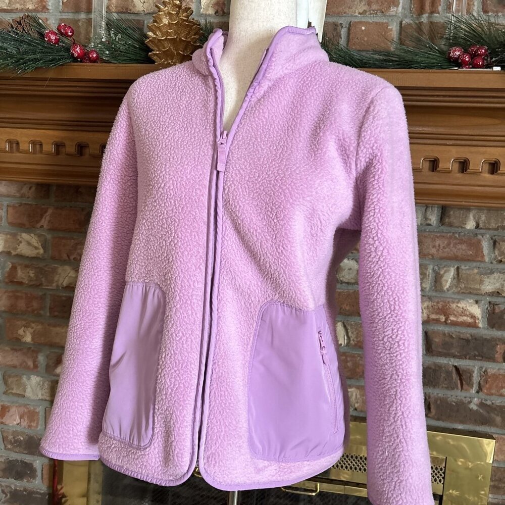 T By Talbots Medium Petite Pink Sherpa Jacket - Picture 2 of 6